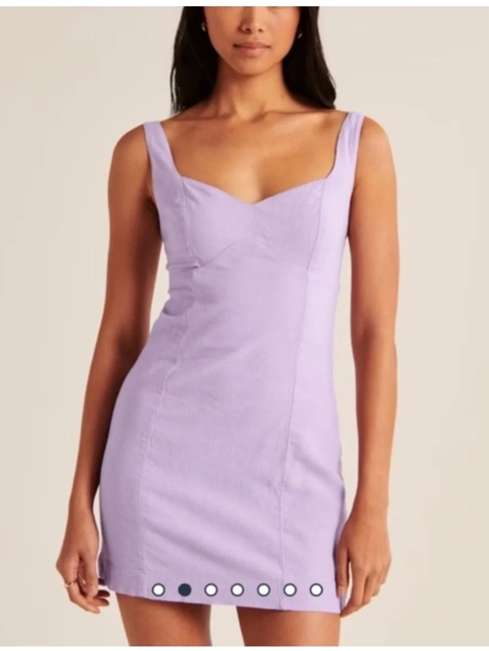 Abercrombie & Fitch Linen Blend Lilac Sweetheart Neckline Mini Dress XL Purple